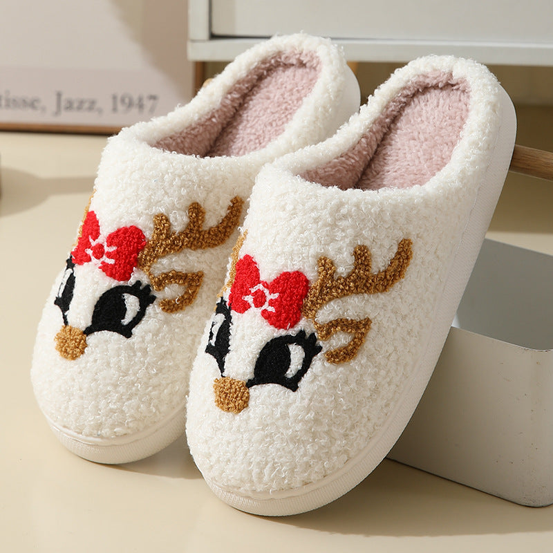 Cute Santa Christmas Slippers – Warm Plush Winter Shoes