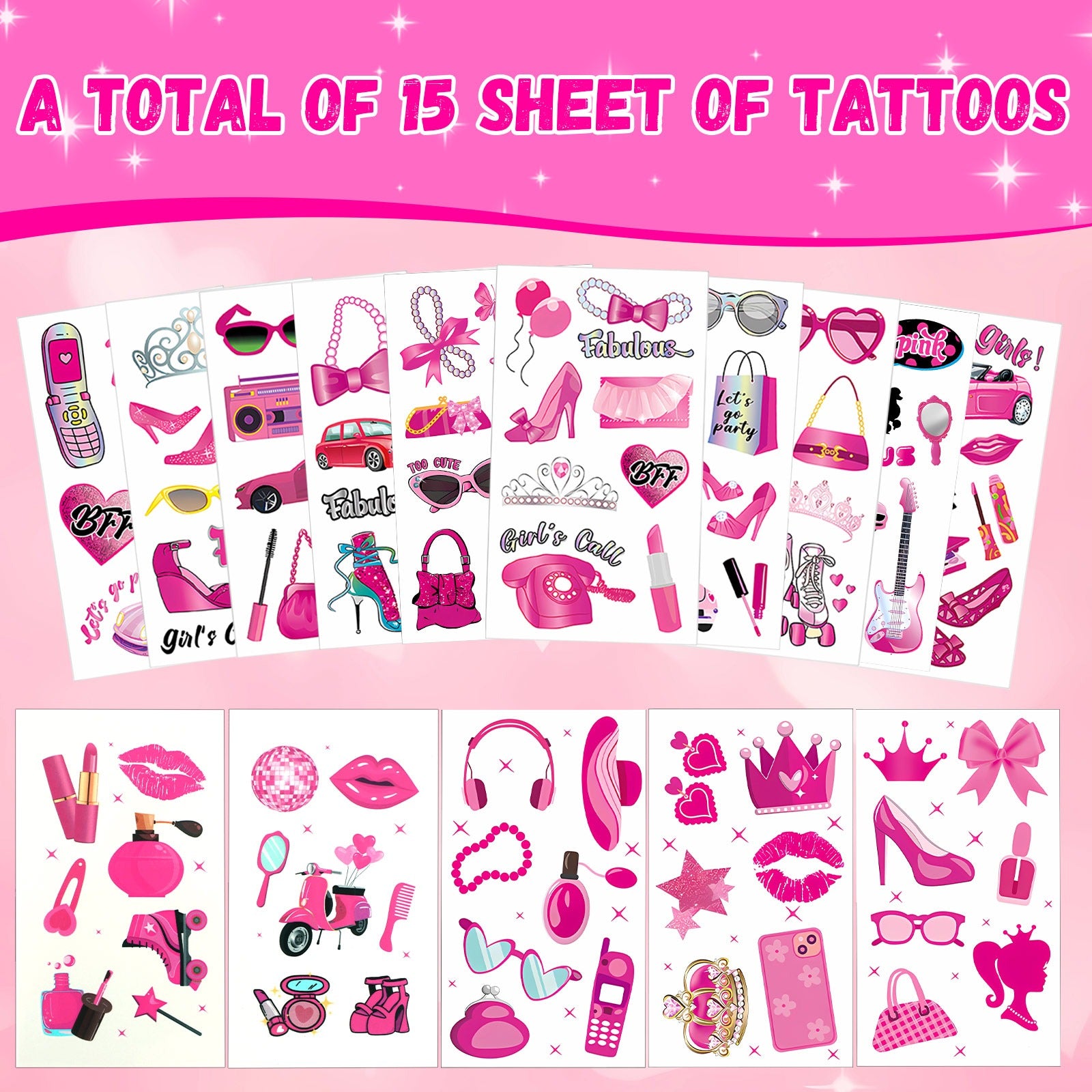 Temporary Tattoos For  Princess Birthday Kiss Tattoos Temporary For Kids Girl Woman  Party Supplies With A Makeup Case