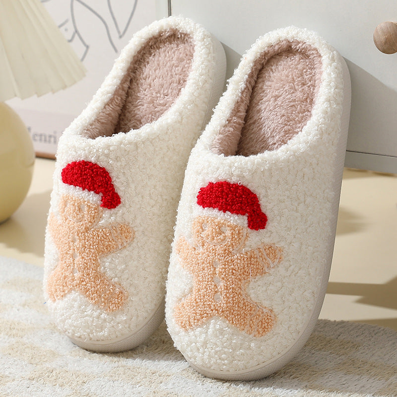 Cute Santa Christmas Slippers – Warm Plush Winter Shoes