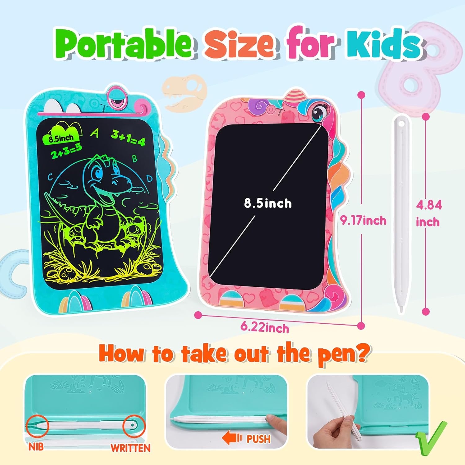 LCD Writing Tablet, Birthday Christmas Kids Unicorn Gifts,8.5 Inch Colorful Toddler Doodle Board Drawing Tablet