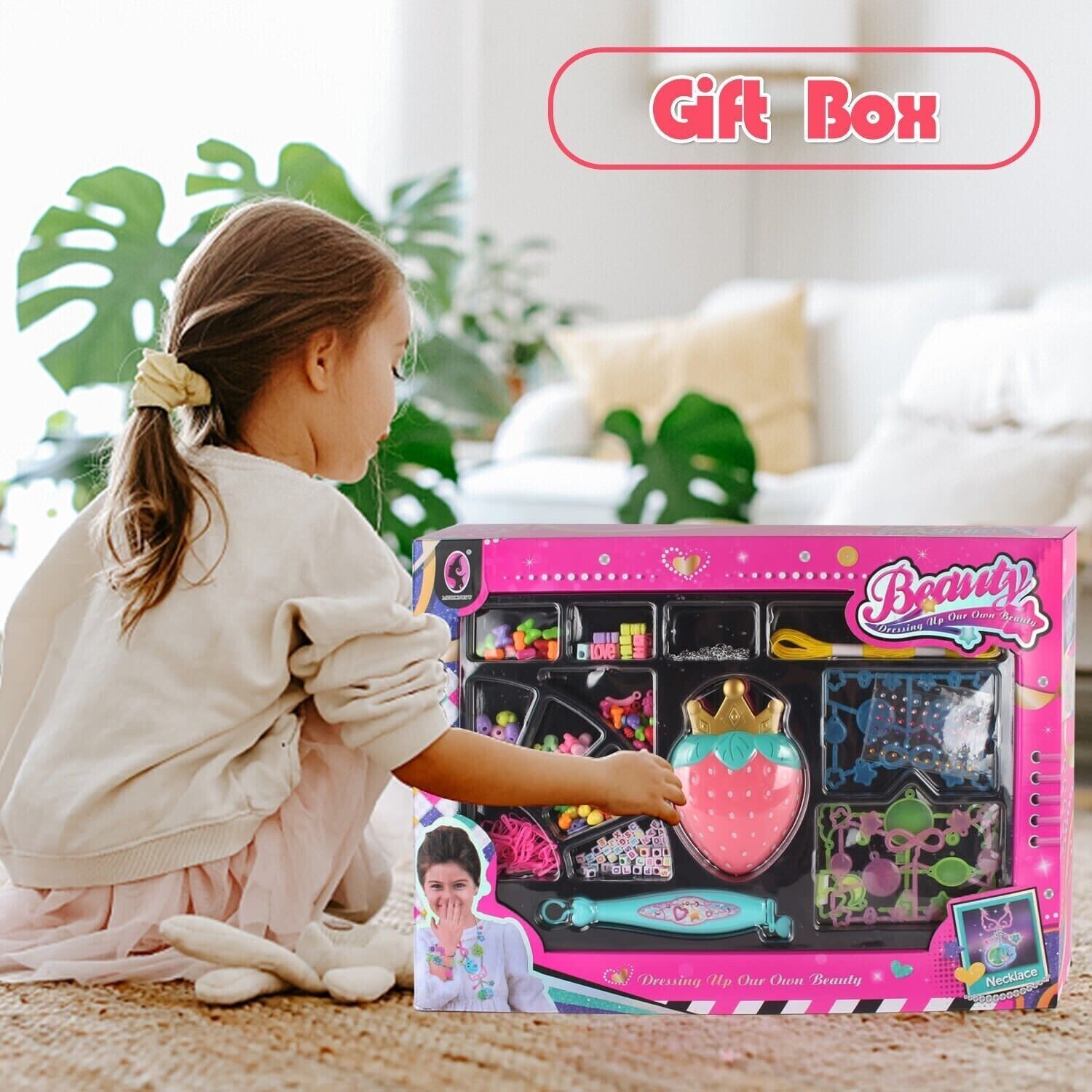 DIY Craft Kit, Jewelry Design, Necklace, Bead Toy, Kids Toy, Girl