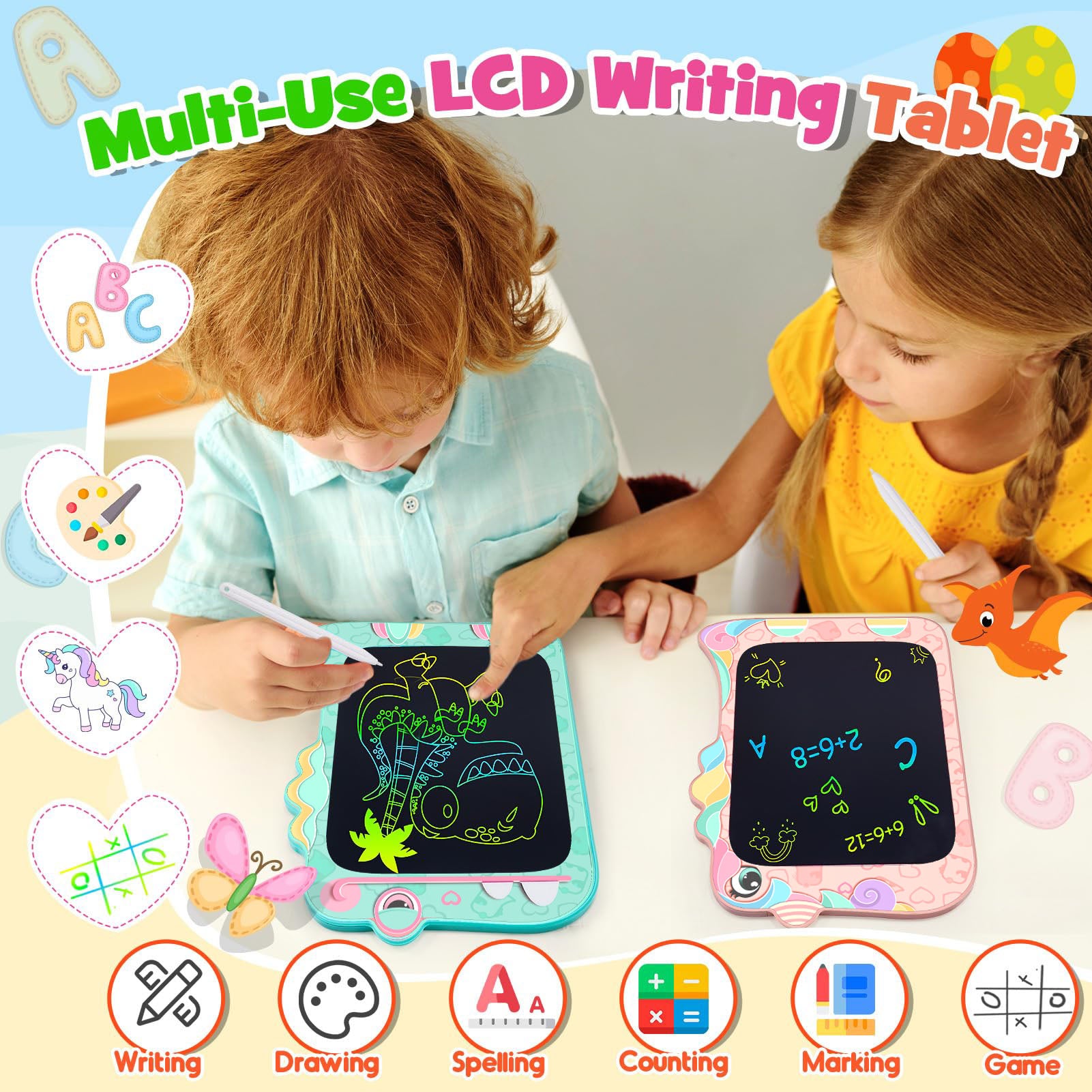 LCD Writing Tablet, Birthday Christmas Kids Unicorn Gifts,8.5 Inch Colorful Toddler Doodle Board Drawing Tablet