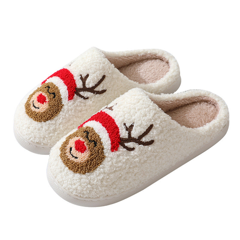 Cute Santa Christmas Slippers – Warm Plush Winter Shoes