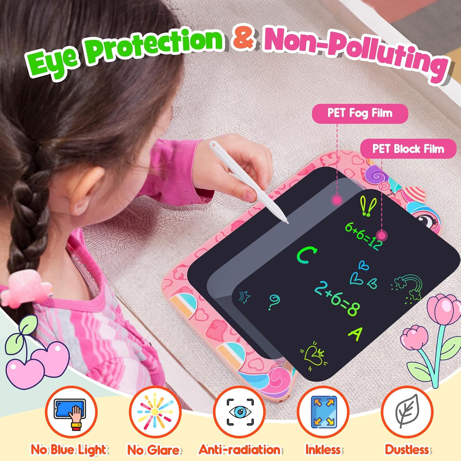 LCD Writing Tablet, Birthday Christmas Kids Unicorn Gifts,8.5 Inch Colorful Toddler Doodle Board Drawing Tablet