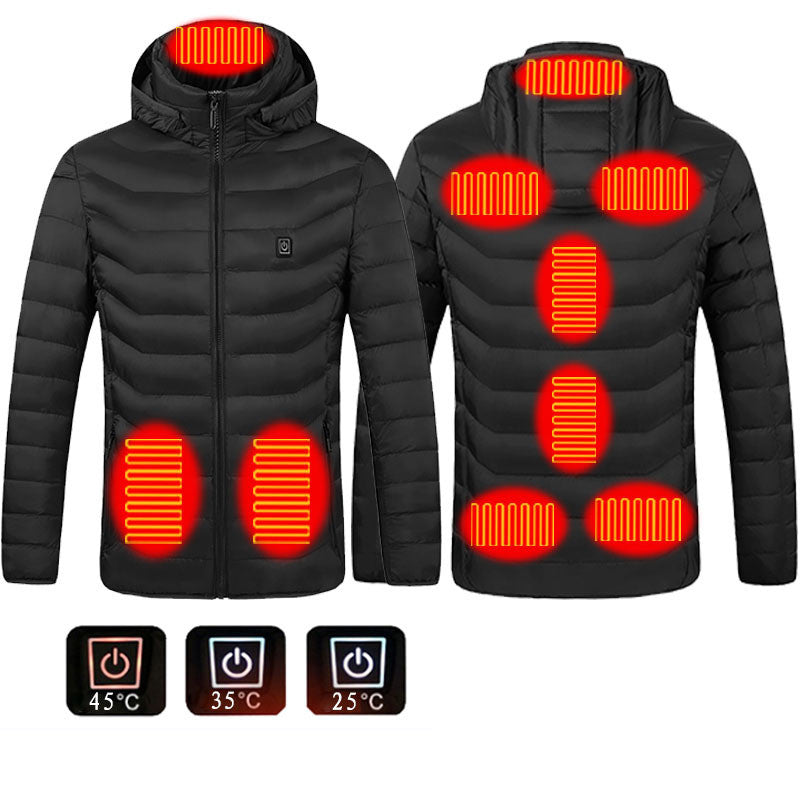 Men’s USB-Powered Heated Jacket – Winter Thermal Coat with 3-Level Heating
